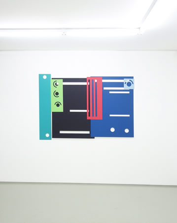 3.Tula Plumi, Untitled, Lines and circles series, 2012, spray paint on metal, 110x156x100cm 
