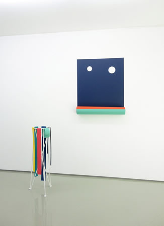 5.Tula Plumi, Untitled, Lines and circles series, 2012, spray paint on metal, 80x25x27cm and 85x70x16cm 