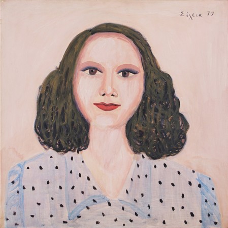 Celia Daskopoulou, Baby Girl, 1977, acrylic on canvas, 80x80cm