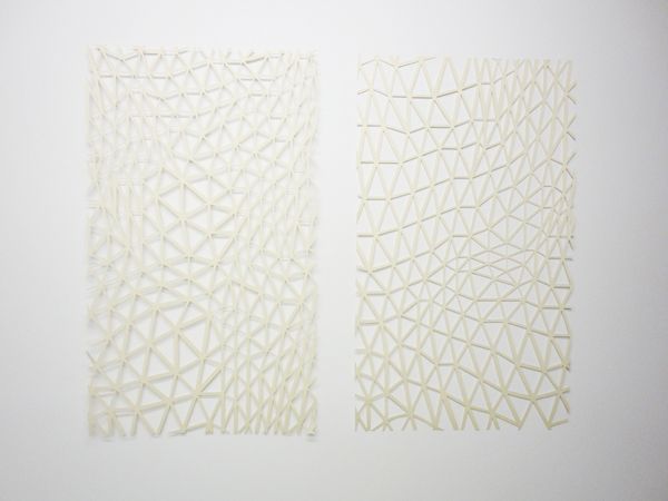Nikos Alexiou, Grid, handmade cut out on paper, 58x98cm