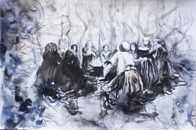 Marianna Ignataki, A forest, 33x50cm, watercolor, gouache and pencil on paper