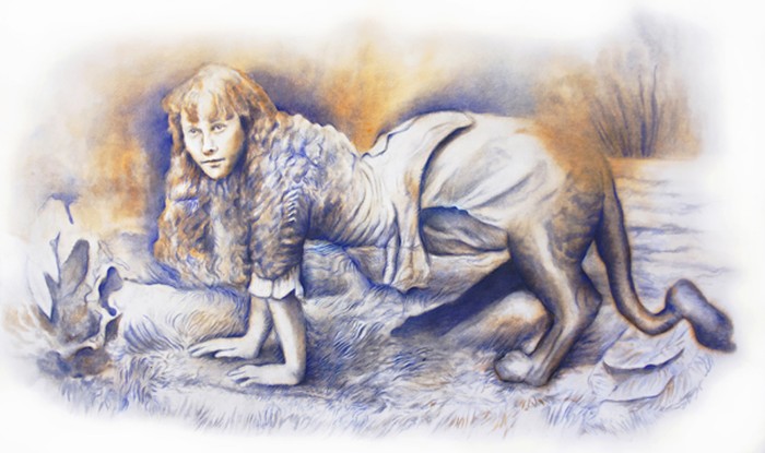 Marianna Ignataki, Madeline, 2019, graphite, watercolor, pigment, colored pencils and pastels on paper, 84x141cm