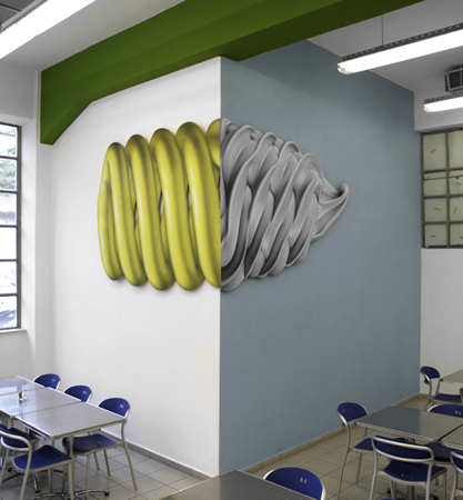 Pavlos Tsakonas / Energy Saving Bulb, 2009, Acrylics on canvas mounted on plywood, Installation View