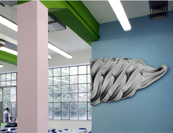 Pavlos Tsakonas / Untitled, 2009, Acrylics on canvas mounted on plywood, 210x140cm, Installation View