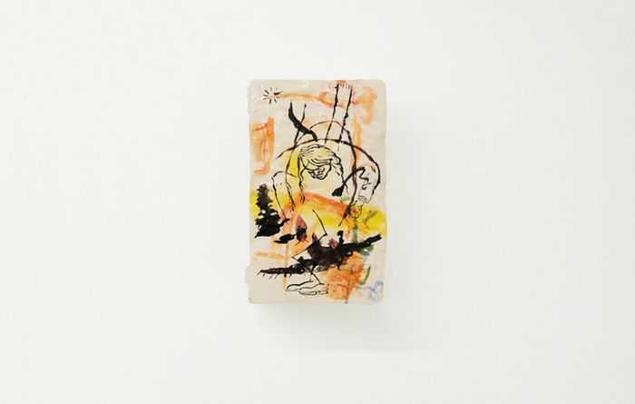 Yorgia Karidi, Untitled, 2014, Paint and glaze on ceramic, 22x13x9cm