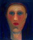 Celia Daskopoulou, Tete Humaine, 1970, oil on canvas, 61x50cm