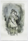 Marianna Ignataki, The Hug (Yǒngbào 拥抱), 2017, watercolor, pencil, colored pencil and pastel on paper, 46x31cm