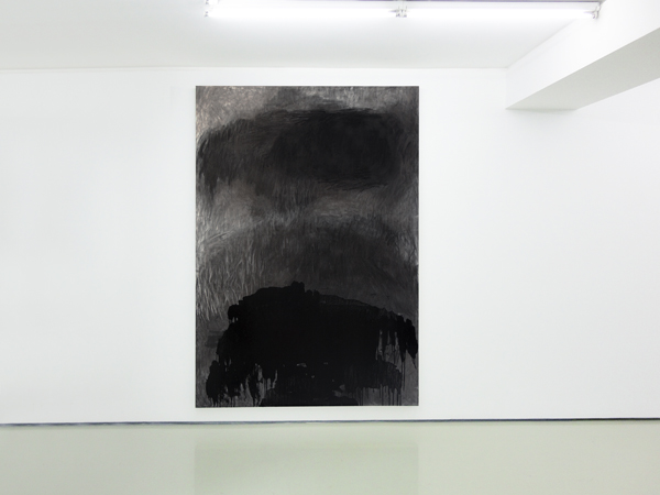 Giorgos Kontis, Untitled, 2009, Charcoal and enamel paint on canvas, 200x140cm
