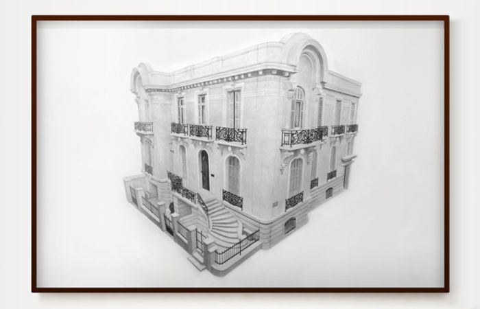 Untitled (Navarchou Nikodimou & Thoukydidou, Plaka, Athens), 2012, Pencil on Paper, 171,5x114cm and video, 6’19’’