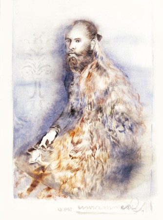 Marianna Ignataki, Annie IV (The Parrot), detail, watercolor, gouache, pencil and colored pencil on paper, 76x56cm
